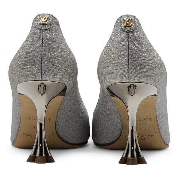 Louis Vuitton Blossom Pumps Glitter in Silver 36.5 6.5 NWB - Picture 5 of 8
